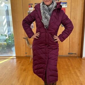 Women's Long Purple Puffer Coat